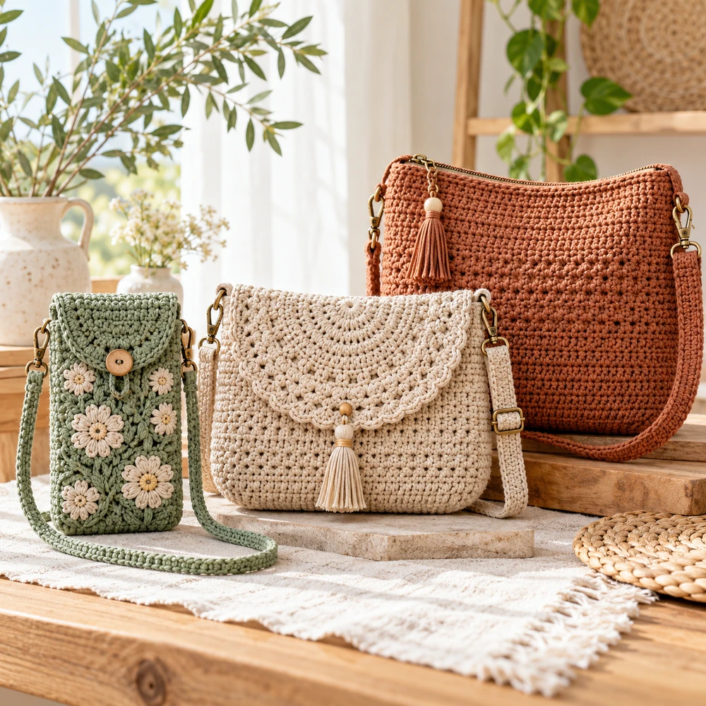 Square product preview of the Everyday Crossbody Bag: Three Sizes digital pattern collection
