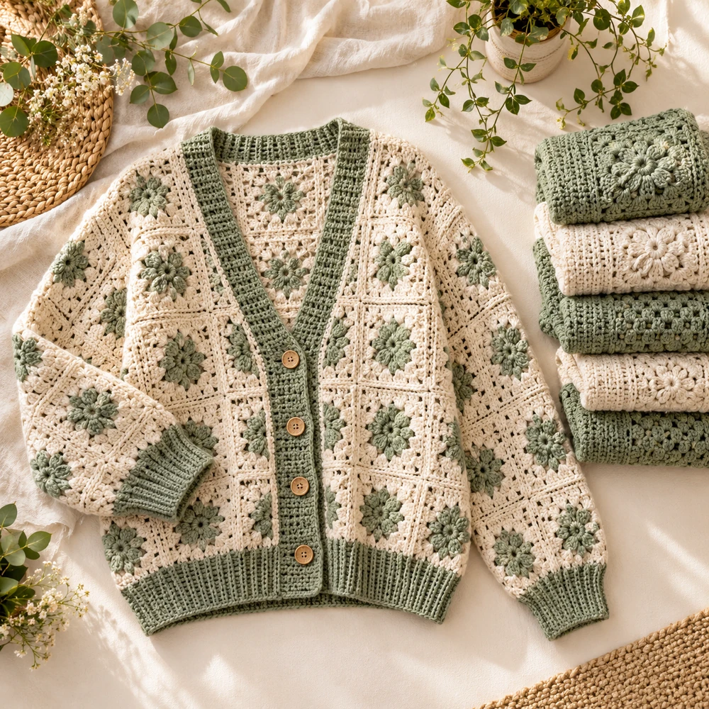 Square product preview of the Everyday Size-Inclusive Cardigan XS–5X digital pattern collection