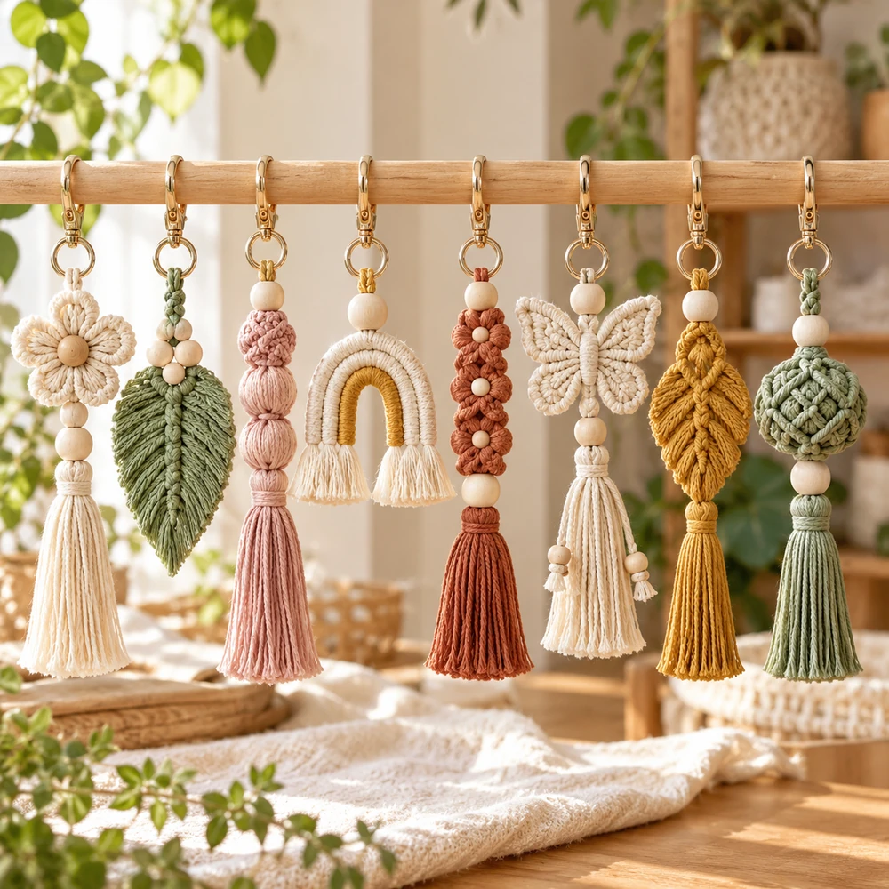 Square product preview of the Bag Charms and Tassels: 8-Pack digital pattern collection