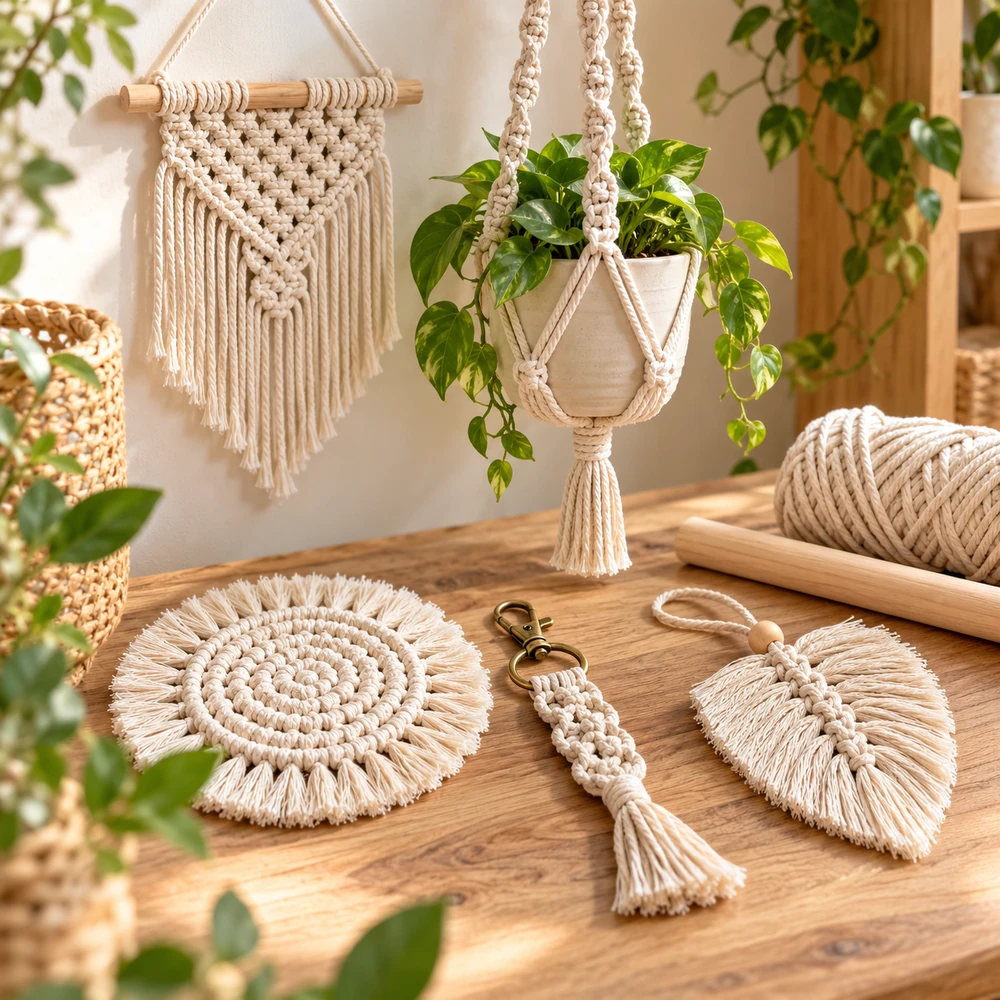 Square product preview of the Beginner Knot Guide and Five Starter Projects digital pattern collection