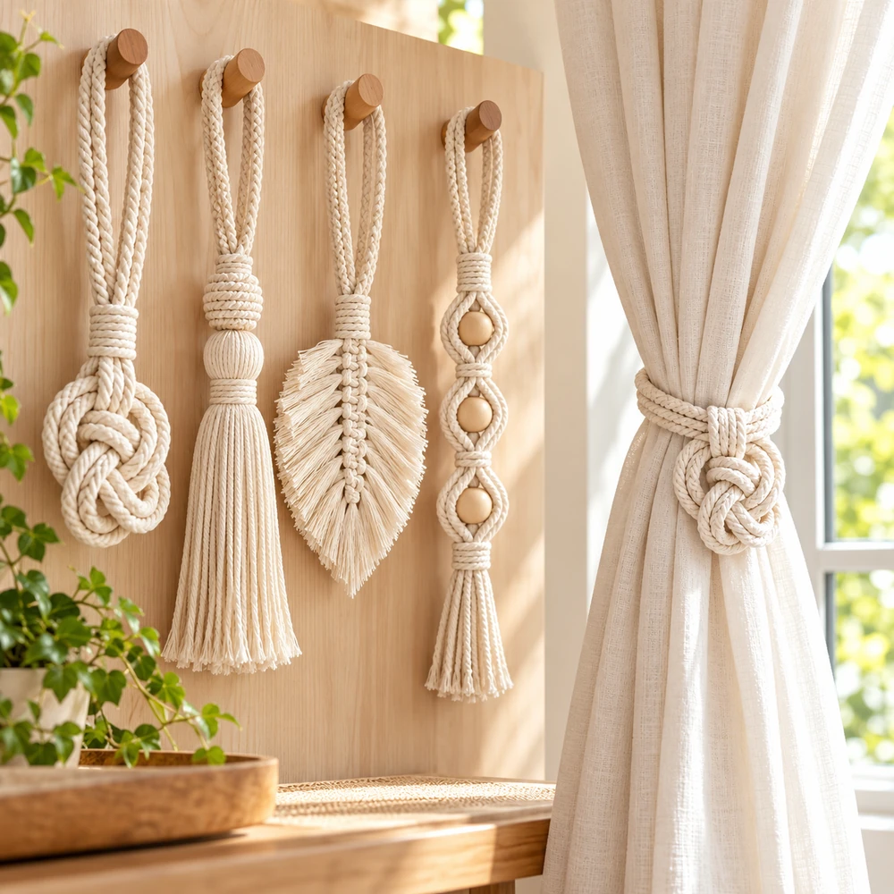 Square product preview of the Curtain Tiebacks: Four Styles digital pattern collection