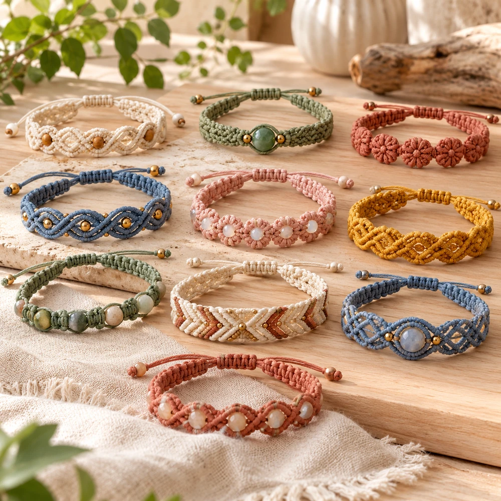 Square product preview of the Friendship and Beaded Bracelets: 10-Pack digital pattern collection