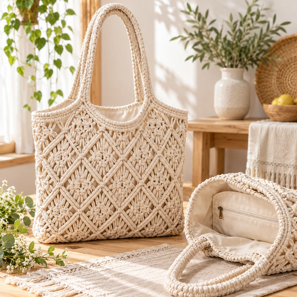 Square product preview of the Lined Market Tote digital pattern collection