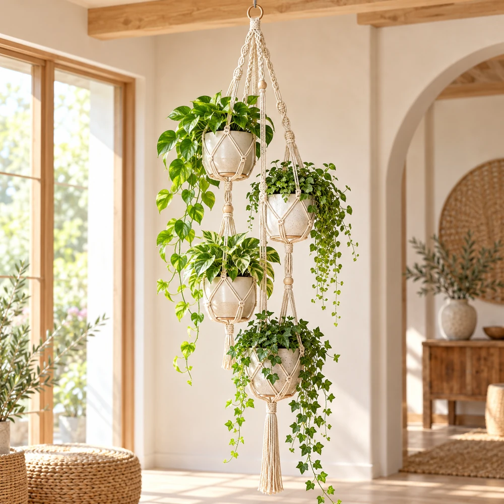 Square product preview of the Multi-Pot Plant Hanger digital pattern collection