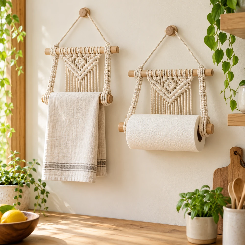 Square product preview of the Tea-Towel and Kitchen-Roll Holders digital pattern collection