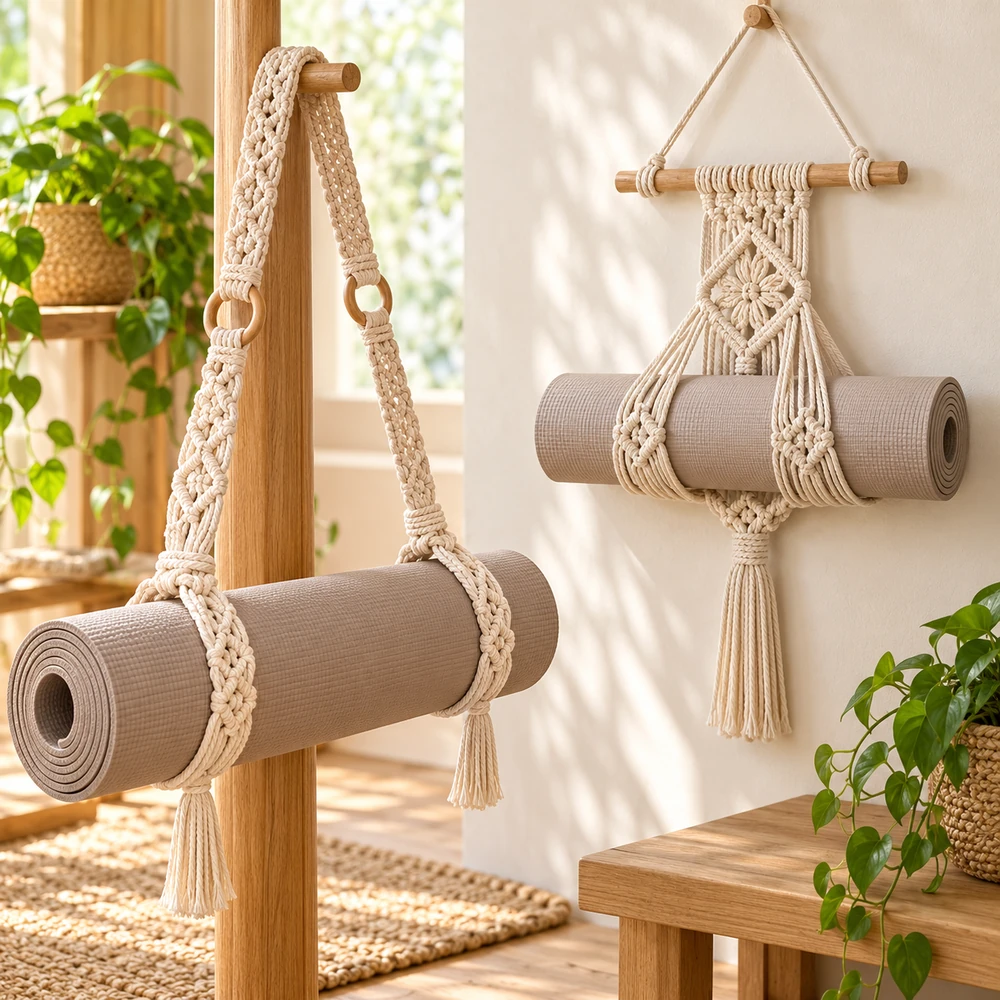 Square product preview of the Yoga-Mat Strap and Wall Holder digital pattern collection